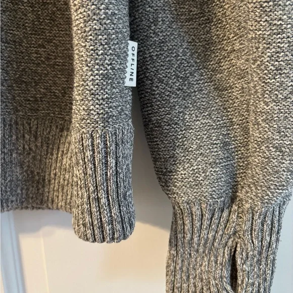 Aerie Women's Gray Zip-Up Sweater - Picture 4 of 6